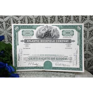 1969 Atlantic Richfield Company Stock Certificate 100 Shares
